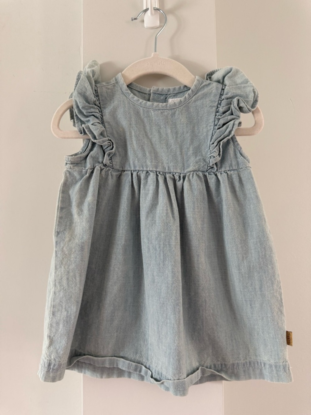 Noppies Light Blue Denim Ruffle Sleeve Dress